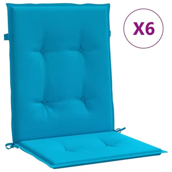 vidaXL stolehynde m. lav ryg 6 stk. 100x50x3 cm oxfordstof blå