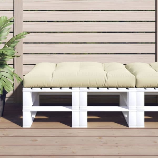 vidaXL pallehynde 120x80x12 cm stof cremefarvet