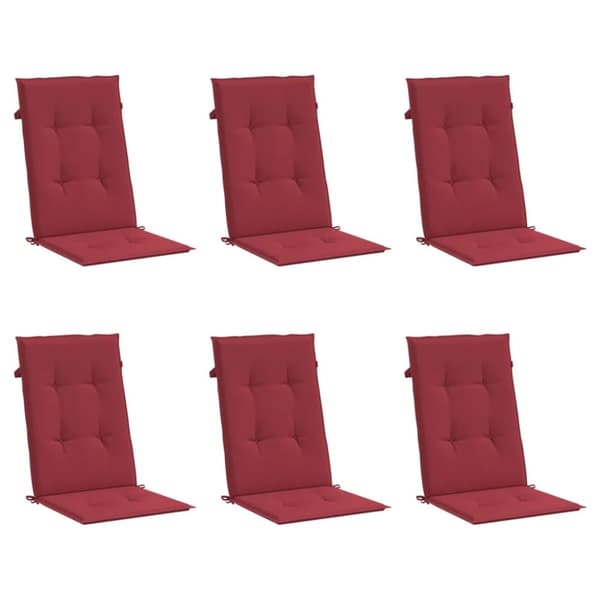 vidaXL hynder til havestol 6 stk. 120x50x3 cm vinrød