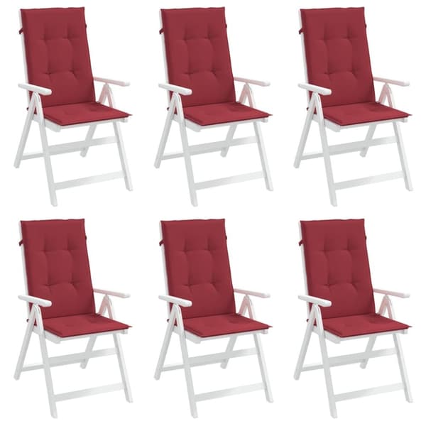 vidaXL hynder til havestol 6 stk. 120x50x3 cm vinrød