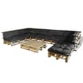 Miniatyrbillede 3 af 6: vidaXL Sort Fyrretræ og polyester Stor Holdbar Patio Sofa