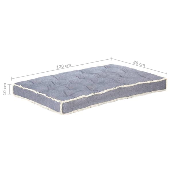 vidaXL Dyna till pallsoffa blå 120x80x10 cm