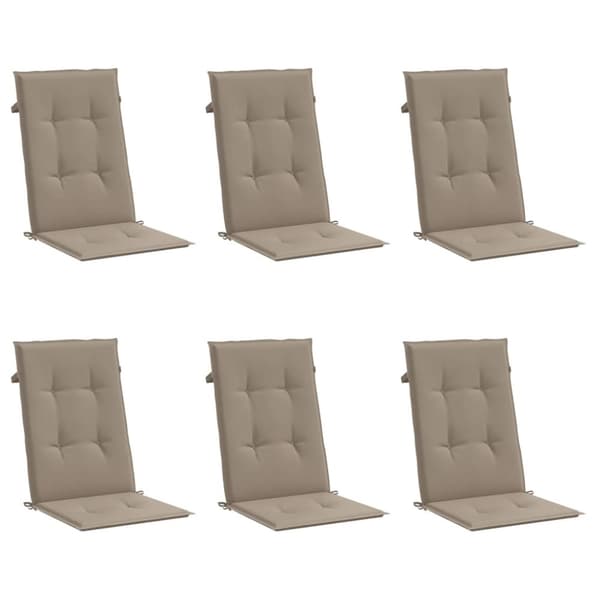 vidaXL Stolsdynor 6 st taupe 120x50x3 cm tyg