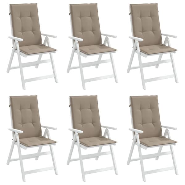 vidaXL Stolsdynor 6 st taupe 120x50x3 cm tyg