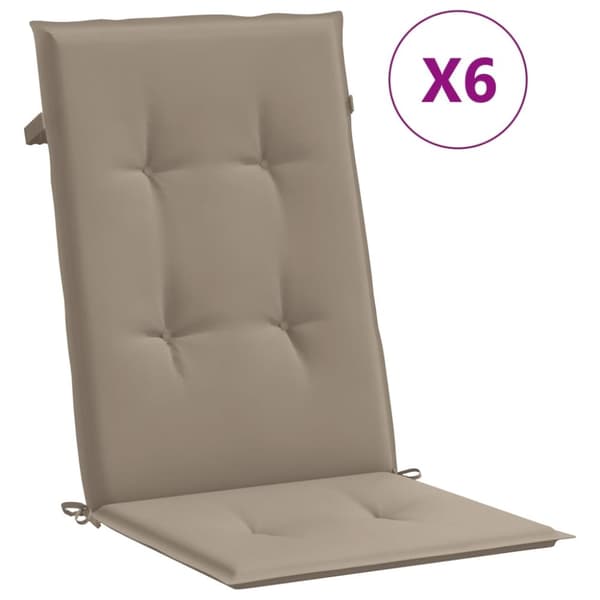 vidaXL Stolsdynor 6 st taupe 120x50x3 cm tyg