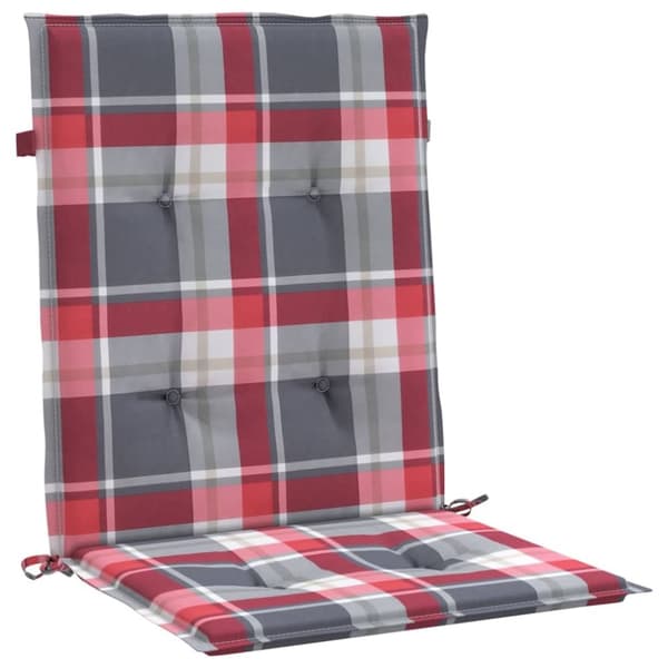 vidaXL Stolsdynor 4 st rödrutig 100x50x3 cm oxfordtyg