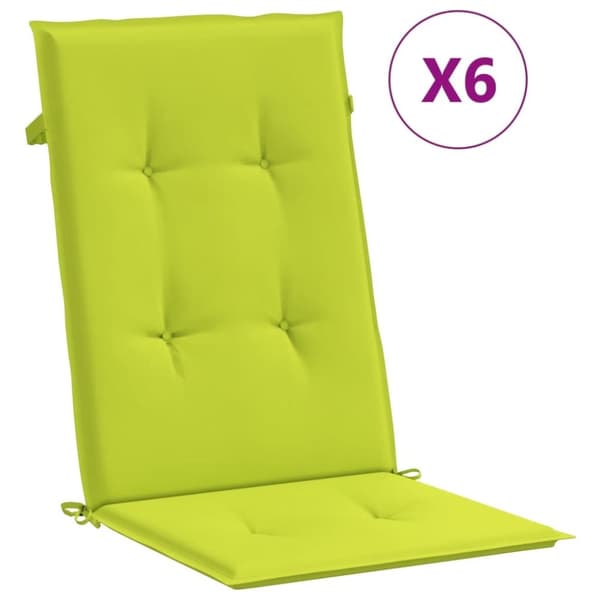 vidaXL Stolsdynor 6 st ljusgrön 120x50x3 cm tyg
