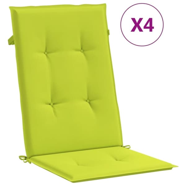vidaXL Stolsdynor 4 st ljusgrön 120x50x3 cm tyg