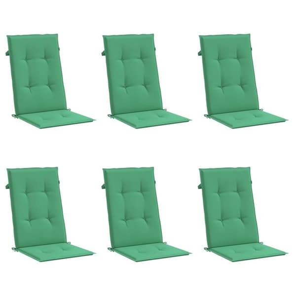 vidaXL Stolsdynor 6 st grön 120x50x3 cm tyg