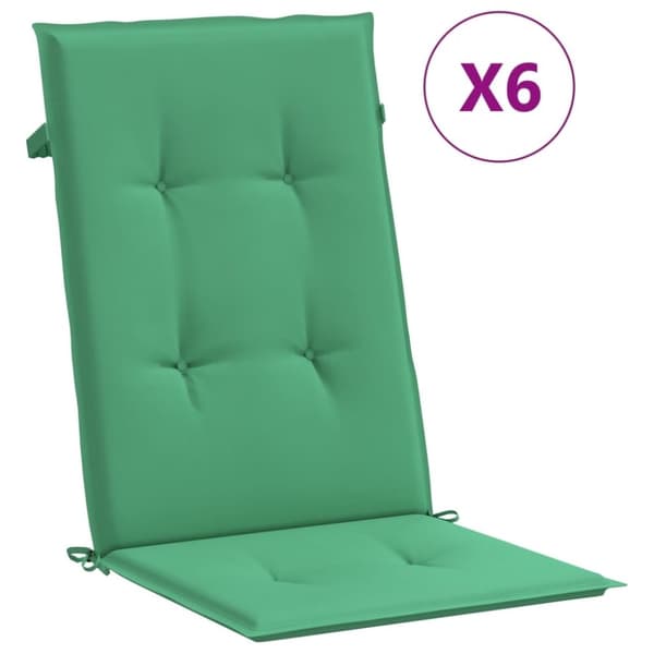 vidaXL Stolsdynor 6 st grön 120x50x3 cm tyg