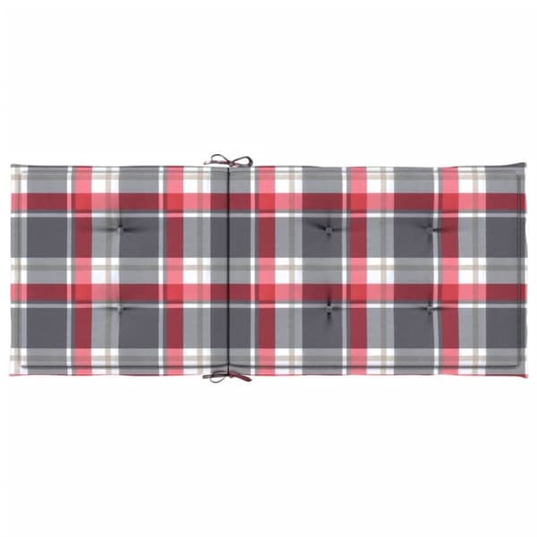 vidaXL Stolsdynor 4 st rödrutig 120x50x3 cm tyg