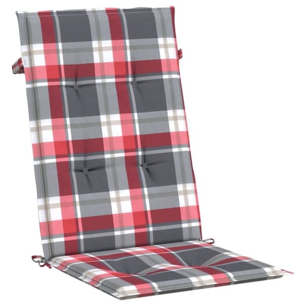vidaXL Stolsdynor 6 st rödrutig 120x50x3 cm tyg