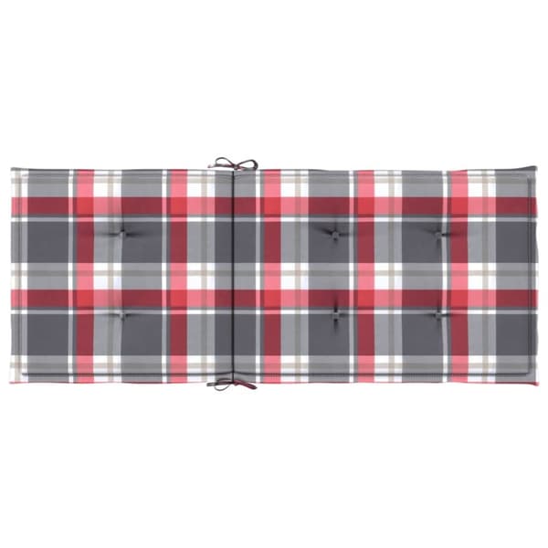 vidaXL Stolsdynor 6 st rödrutig 120x50x3 cm tyg