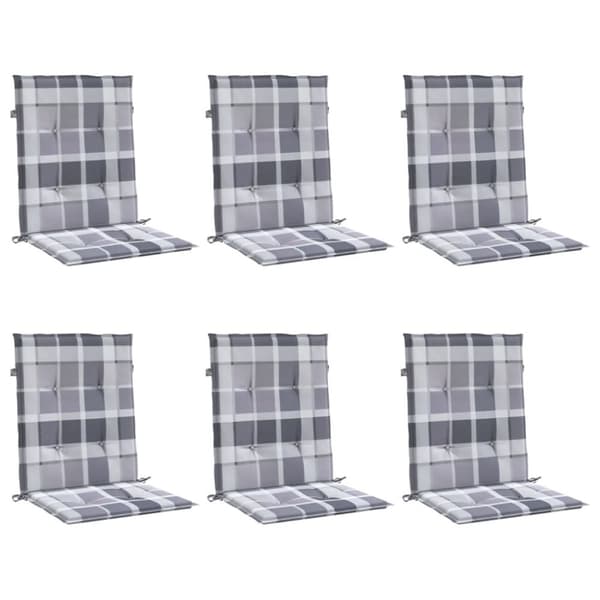 vidaXL Stolsdynor 6 st grårutig 100x50x3 cm oxfordtyg