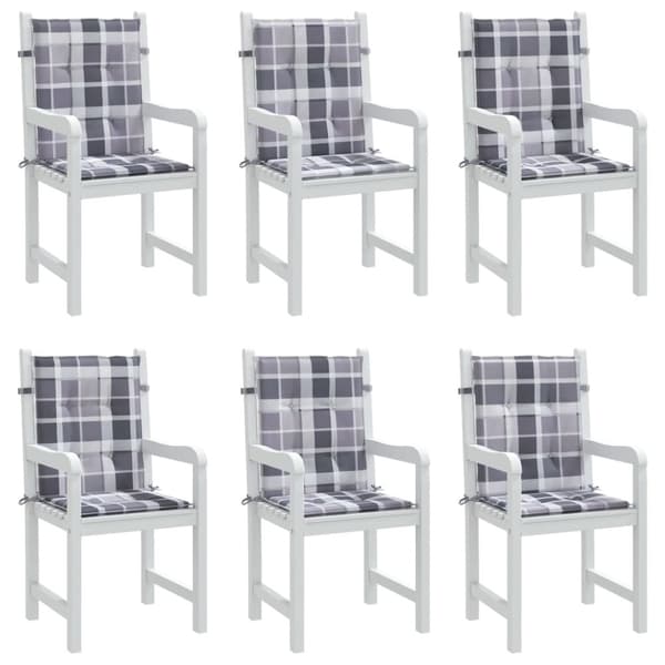 vidaXL Stolsdynor 6 st grårutig 100x50x3 cm oxfordtyg