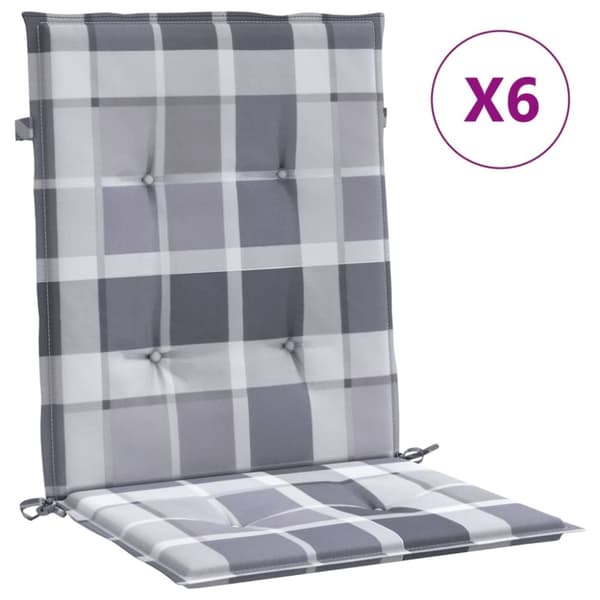vidaXL Stolsdynor 6 st grårutig 100x50x3 cm oxfordtyg