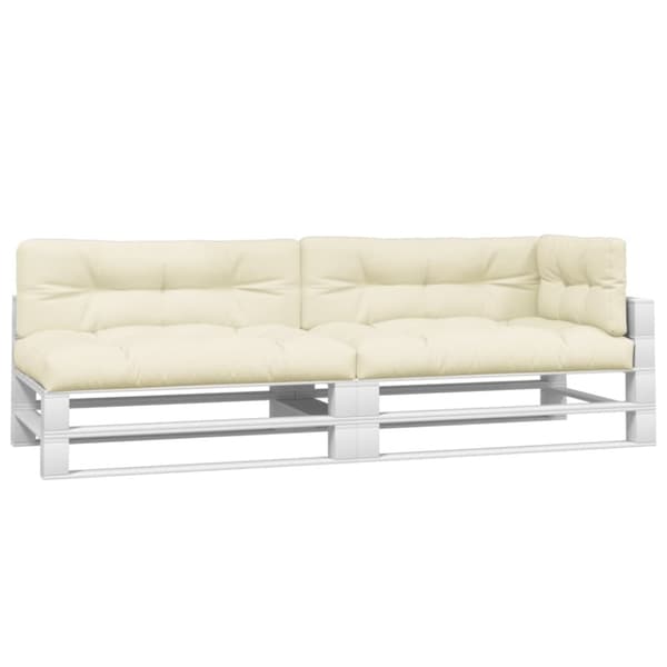vidaXL pallehynder 5 stk. stof cremefarvet