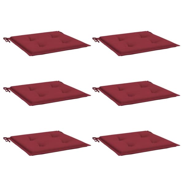 vidaXL hynder til havestol 6 stk. 50x50x3 cm oxfordstof vinrød