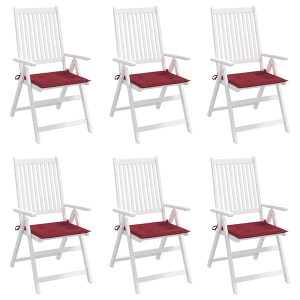 vidaXL hynder til havestol 6 stk. 50x50x3 cm oxfordstof vinrød