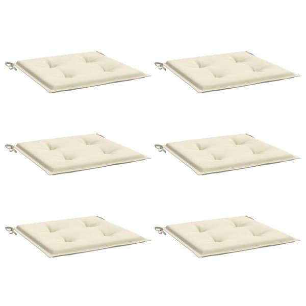 vidaXL hynder til havestol 6 stk. 50x50x3 cm oxfordstof cremefarvet