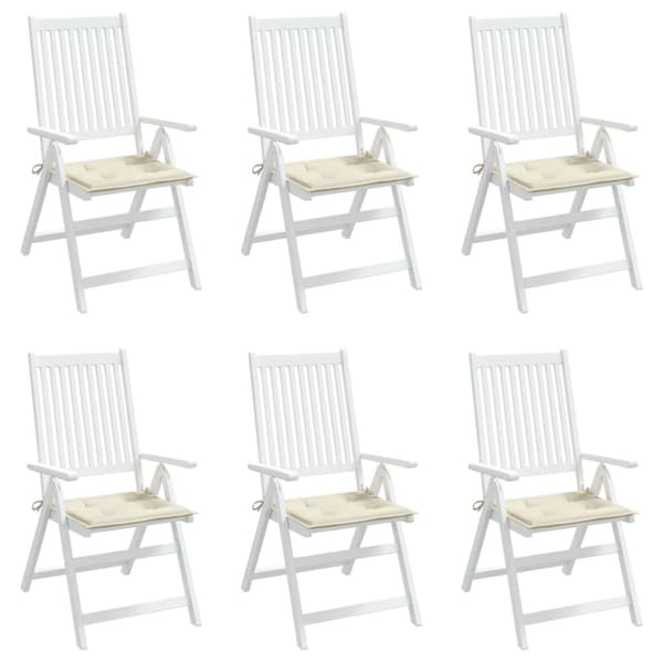 vidaXL hynder til havestol 6 stk. 50x50x3 cm oxfordstof cremefarvet