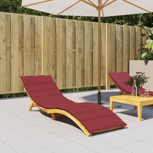 vidaXL hynde til liggestol 200x60x3 cm oxfordstof vinrød