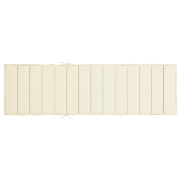 vidaXL hynde til liggestol 200x60x3 cm oxfordstof cremefarvet