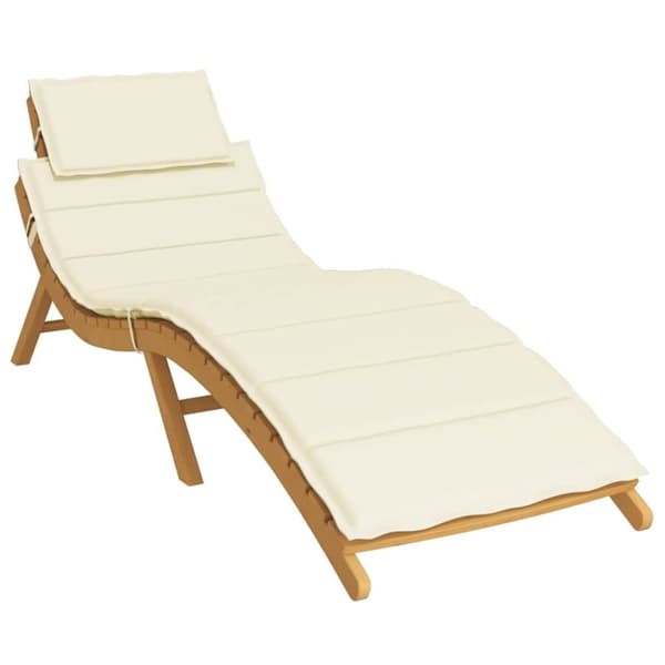 vidaXL hynde til liggestol 186x58x3 cm oxfordstof cremefarvet
