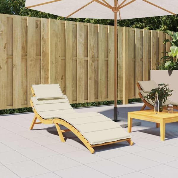 vidaXL hynde til liggestol 186x58x3 cm oxfordstof cremefarvet