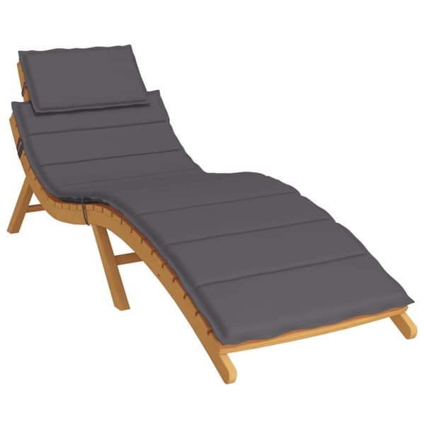 vidaXL Solsängsdyna antracit 186x58x3 cm oxfordtyg