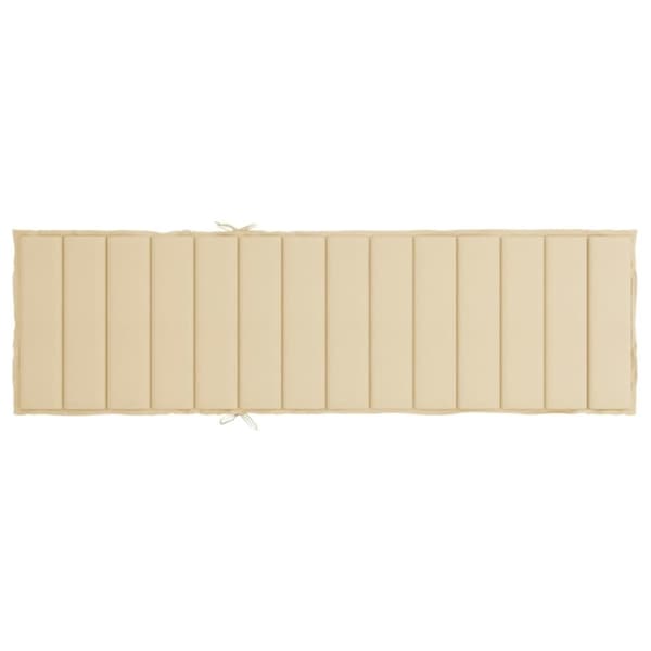vidaXL Solsängsdyna beige 200x60x3 cm oxfordtyg