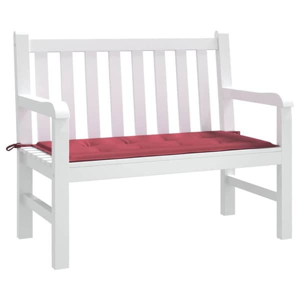 vidaXL Bänkdyna för trädgården vinröd 120x50x3 cm oxfordtyg