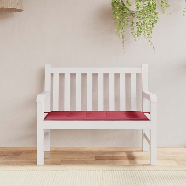 vidaXL Bänkdyna för trädgården vinröd 120x50x3 cm oxfordtyg
