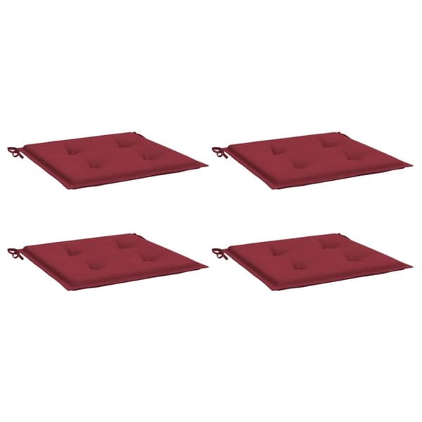 vidaXL Stolsdynor 4 st vinröd 50x50x3 cm oxfordtyg