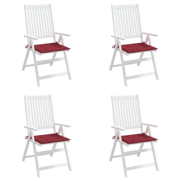 vidaXL Stolsdynor 4 st vinröd 50x50x3 cm oxfordtyg