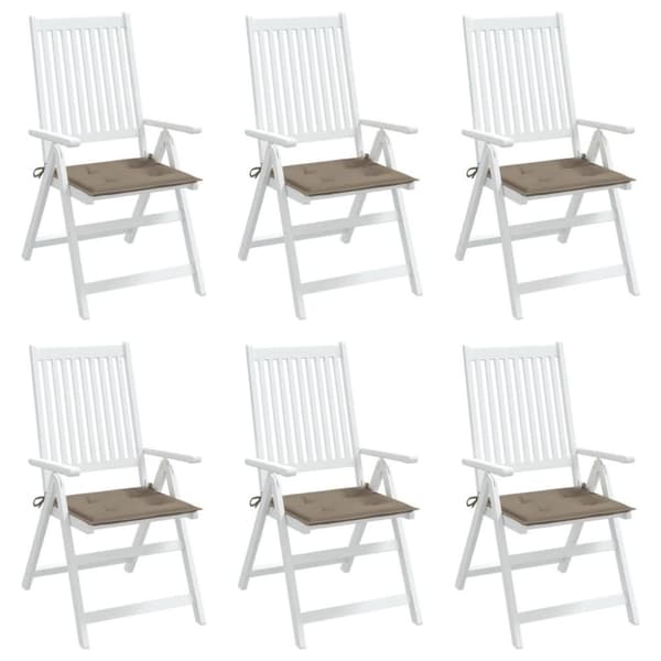 vidaXL hynder til havestol 6 stk. 50x50x3 cm oxfordstof gråbrun
