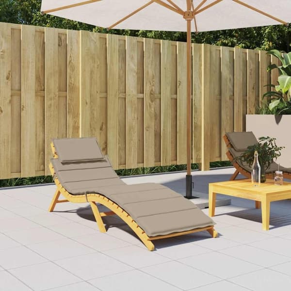 vidaXL hynde til liggestol 186x58x3 cm oxfordstof gråbrun