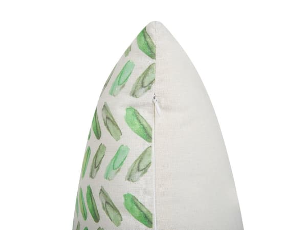 Dekorativ Kudde Grön och Vit Geometriskt Tryck Fyrkantigt 45 x 45 cm Modern Inredning Tillbehör