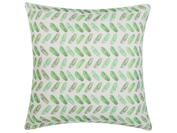 Dekorativ Kudde Grön och Vit Geometriskt Tryck Fyrkantigt 45 x 45 cm Modern Inredning Tillbehör