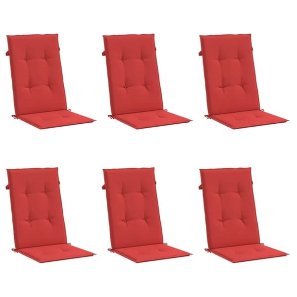 vidaXL stolehynder m. høj ryg 6 stk. 120x50x3 cm stof rød