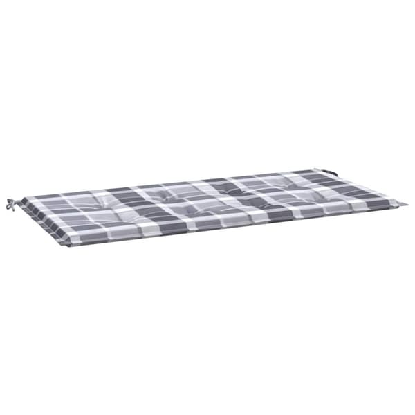 vidaXL hynde til havebænk 120x50x3 cm oxfordstof ternet grå