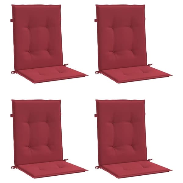 vidaXL Stolsdynor 4 st vinröd 100x50x3 cm oxfordtyg