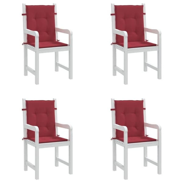 vidaXL Stolsdynor 4 st vinröd 100x50x3 cm oxfordtyg
