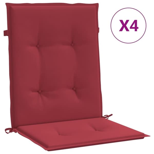 vidaXL Stolsdynor 4 st vinröd 100x50x3 cm oxfordtyg