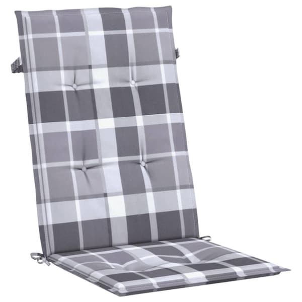 vidaXL stolehynder m. høj ryg 4 stk. 120x50x3 cm stof gråternet