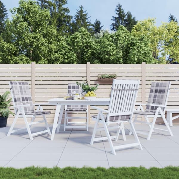 vidaXL stolehynder m. høj ryg 4 stk. 120x50x3 cm stof gråternet