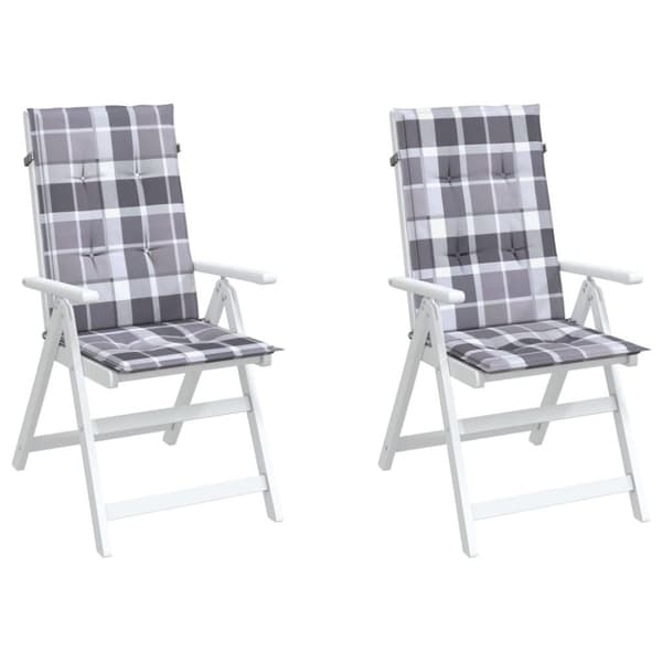 vidaXL stolehynder m. høj ryg 2 stk. 120x50x3 cm stof gråternet