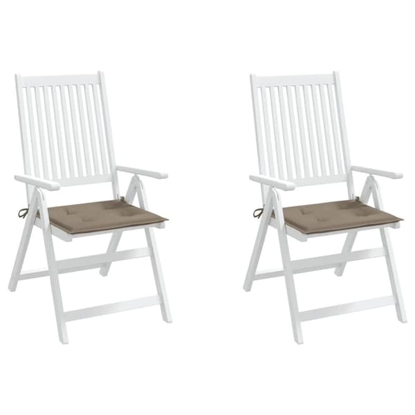 vidaXL hynder til havestol 2 stk. 40x40x3 cm oxfordstof gråbrun