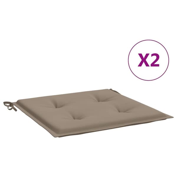 vidaXL Stolsdynor 2 st taupe 40x40x3 cm oxfordtyg