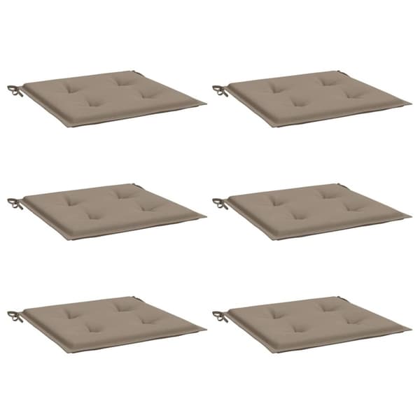 vidaXL Stolsdynor 6 st taupe 40x40x3 cm oxfordtyg